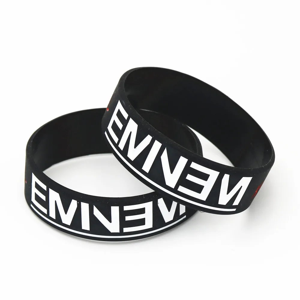 1PC Hot Sale Eminem Wristband The Marshall Mathers LP Silicone Wristband Rubber Bracelets&Bangles Musics Fans Gifts SH184