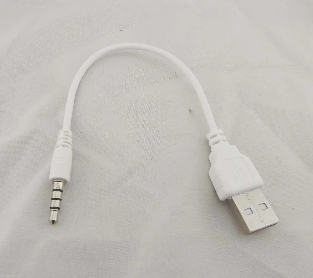 1 шт. 3,5 мм Aux аудио разъем к USB 2,0 Штекерный кабель для автомобиля Белый 18 см