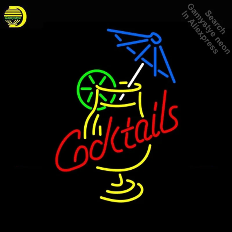 

NEON SIGN For Cocktail And Martini Umbrella Cup neon Light Sign Window Decor sale neon light Dropshipping retro Lamp transformer