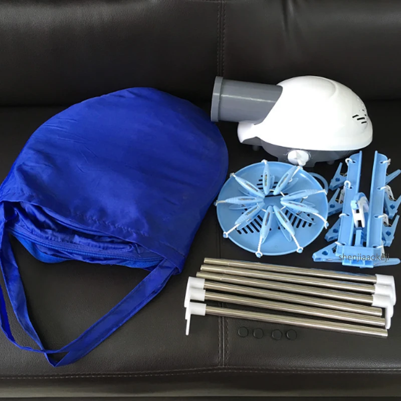 KD-111 แบบพกพา 30-180 นาทีเครื่องอบผ้า Mini พับเก็บได้ฟรีติดตั้งราวตากผ้าเสื้อผ้าแห้งแขวน 800W 220V