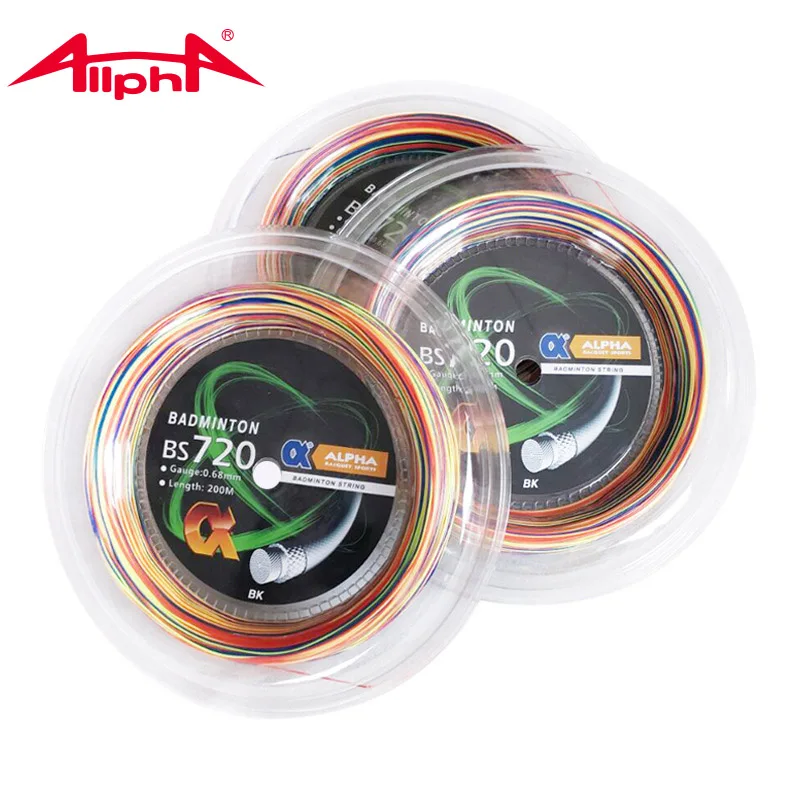 Alpha Badminton Racket String 200m Reels Rainbow 0.68mm Coils Excellent Training Badminton Ball Net String 28lbs BS720Accessries