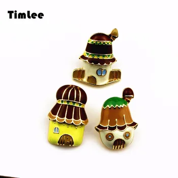 Timlee X254 BD 작고 순수하고 신선한 사랑스러운 버섯 하우스 브로치 핀, 패션 쥬얼리 도매. Best5 Timlee X254 BD 작고 순수하고 신선한 사랑스러운 버섯 하우스 브로치 핀, 패션 쥬얼리 도매. Best5