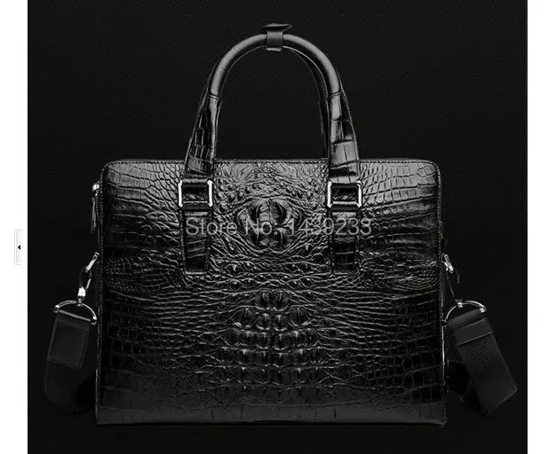 100% genuine alligator skin briefcase men laptop bag luxury men crocodile leather business bag