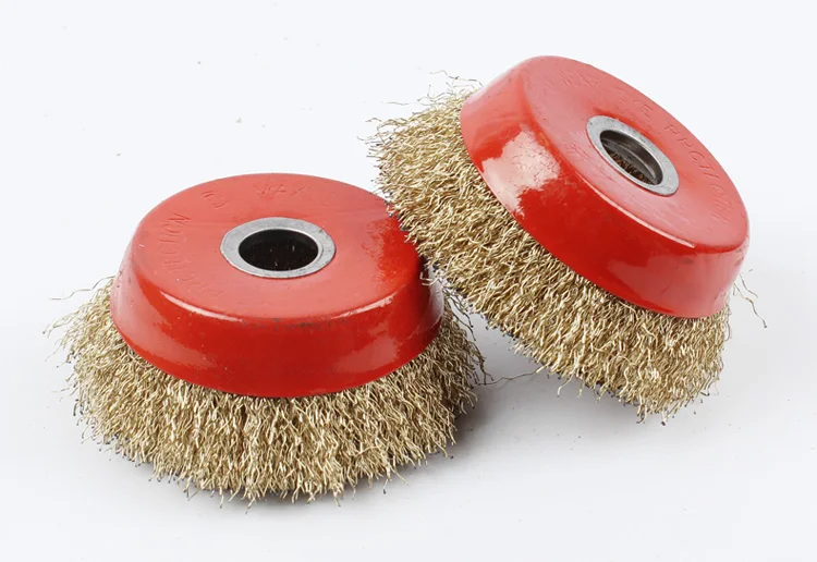 New 2Pcs 100*ID16mm Rust removal brush Wire Cup Brush Crimped Tempered Steel Bristle Steel Wire Wheel FOR Angle Grinder