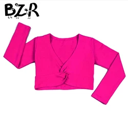 2020 Girl Ballet Gymnastic Leotard Jacket Long Sleeved Dance Sweater Top Coat Kids Dance Clothing Jacket Wrap Ballet