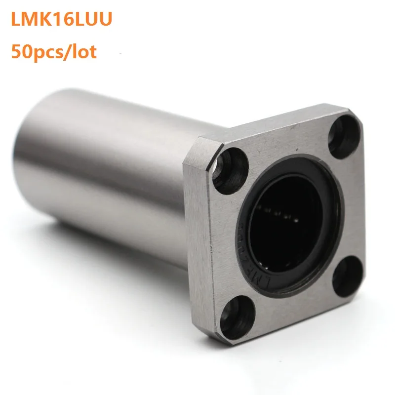 50pcs/lot LMK16LUU  Long Type Rectangular Flange Linear Bearing CNC Linear Bush for 3D printer parts