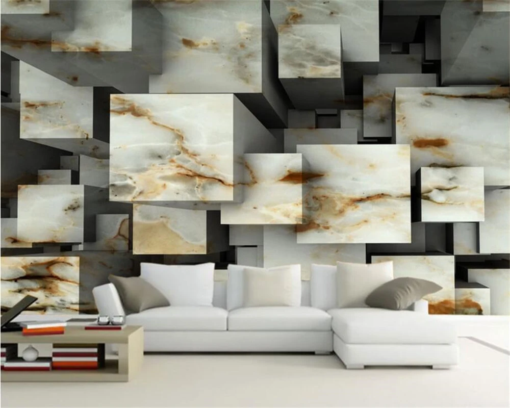 

beibehang Custom Wallpaper Home Decorative Fresco Natural Texture Marble Cube 3D 3D TV Sofa Room Background Wall 3d wallpaper