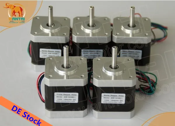 

Wantai 5PCS Nema17 Stepper Motor 42BYGHM810 0.9degree 4200g.cm 48mm 2.4A CE ROHS ISO 3D Printer Reprap