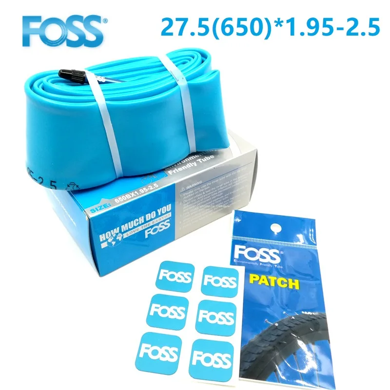 FOSS Bicycle Tube & Patch MTB Mountain Bike 27.5 F/V Presta Valve 27.5(650B)*1.95-2.5 TPE Rubber Prevent Pierced Inner Tube