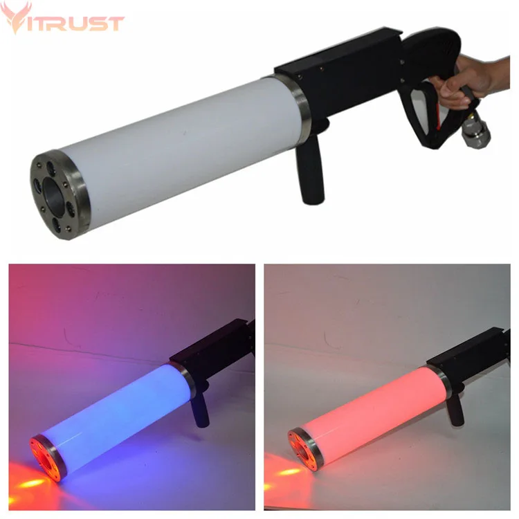 LED Co2 Gun DJ Stage co2 Jet Machine Colorful Co2 Fog Spray Cannon Blower Machine Disco Party Effect Equipment RGB Handhold Jet