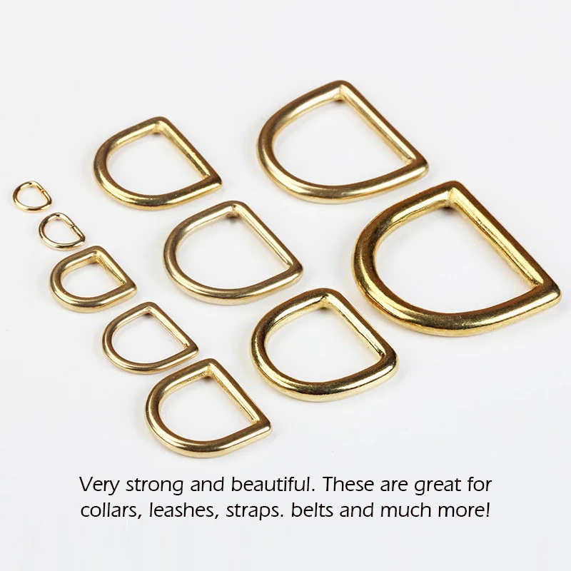 WUTA Solid Brass Cast Rigging Dee Ring Saddle Dog Collar Strap Harness Dees DIY Bag luggage hardware Leather Accessories 2/10pcs