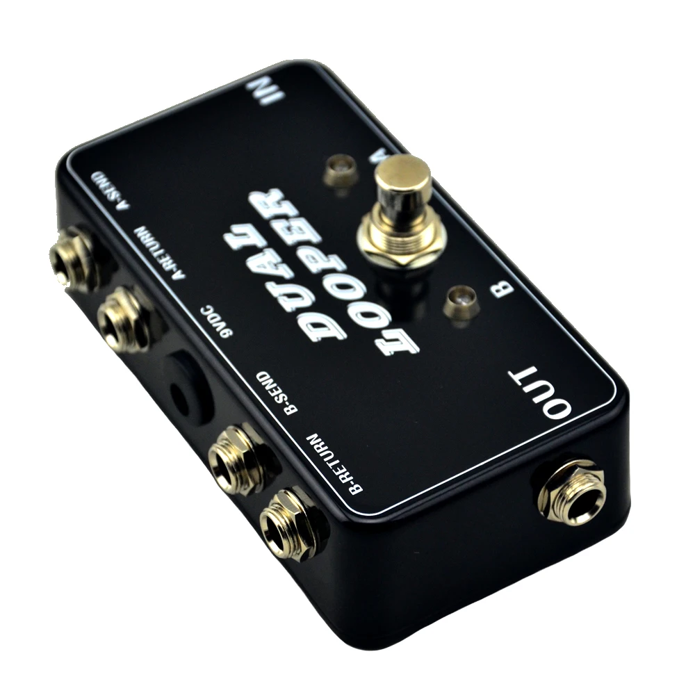 Caja de Pedal hecha A mano para accesorios de guitarra, 2 bucles True Bypass, Looper negro, interruptor de guitarra A/B