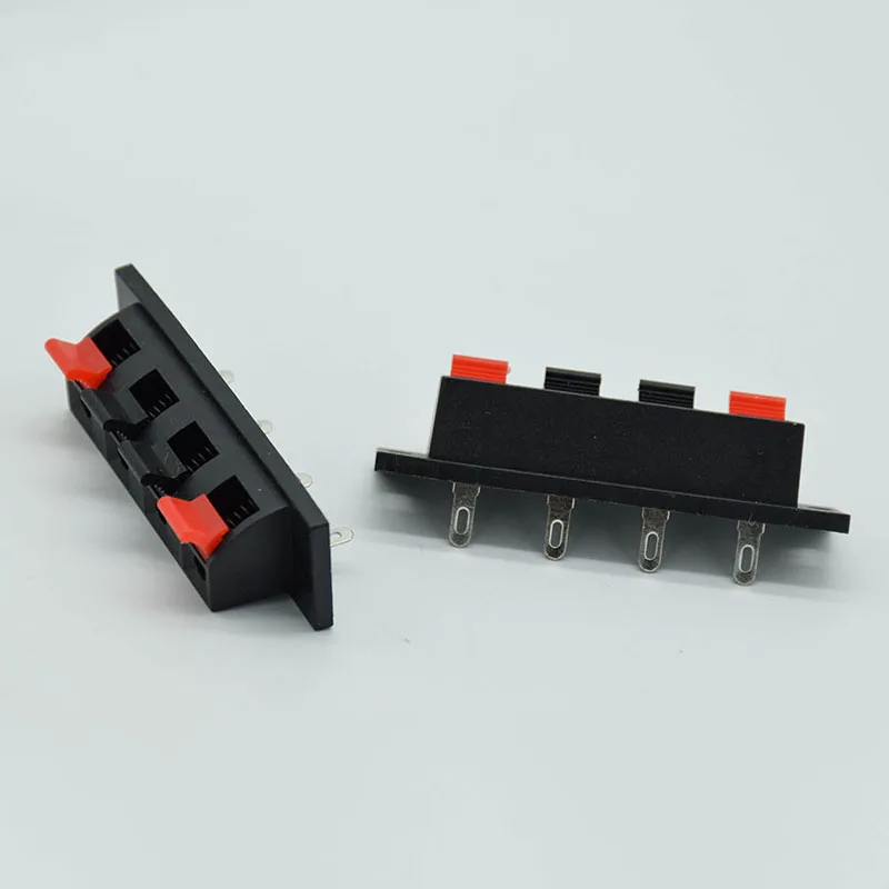 2 Pcs 4 Positions Connector Terminal Push in Jack Spring Load Audio Speaker Terminals Breadboard clip AC 50V 3A DX25