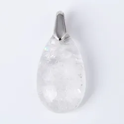 New Simple Style Natural Stone White Crystal Quartz Water Drop Pendant for Necklace Women Girl Reiki Charms Jewelry Gifts