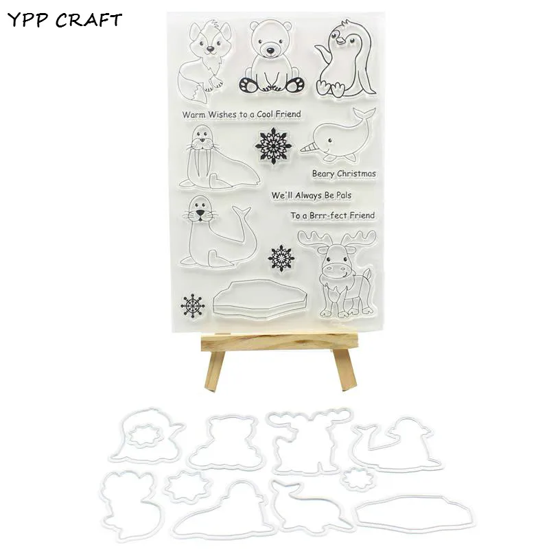 KSCRAFT Polar Animals Stamp Metal Cutting Dies Stencils for DIY Scrapbooking/photo album Decorative Embossing DIY Paper Card 133