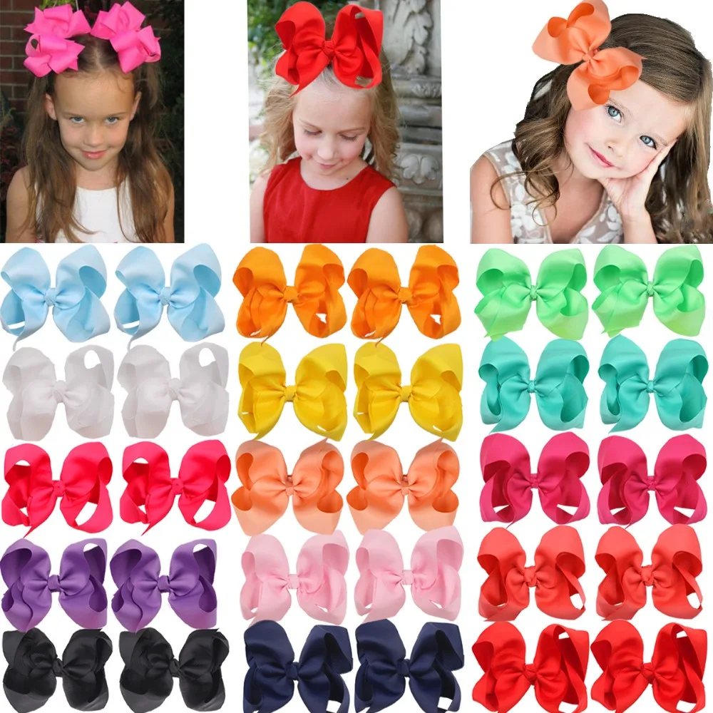 30 Pcs 6 Inch Bows for Girls Big Grosgrain Girls 15pairs 6\