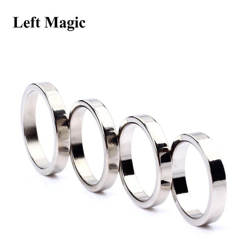 2017 Mini Silver Strong Magnetic Magic Ring 18/19/20/21mm magnet coin magic tricks Finger decoration magician ring  81366