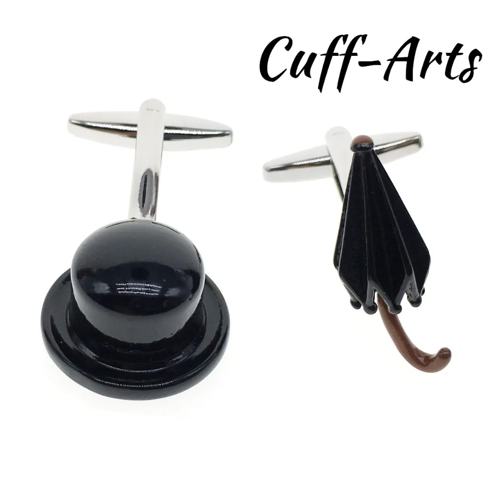 Factory Direct Sales Wholesale French Shirt Cuff Cufflink Button Black Brown Enamel Umbrella Cufflinks Fashion Cufflinks C10004