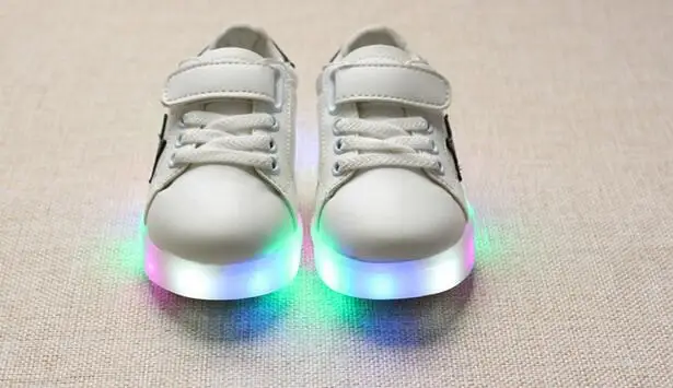 New Boys Girls Children Led Kids Light Up Sports Shoes Luminous Glowing PU Breathable Sneakers Flats  Shoes Size 21-30