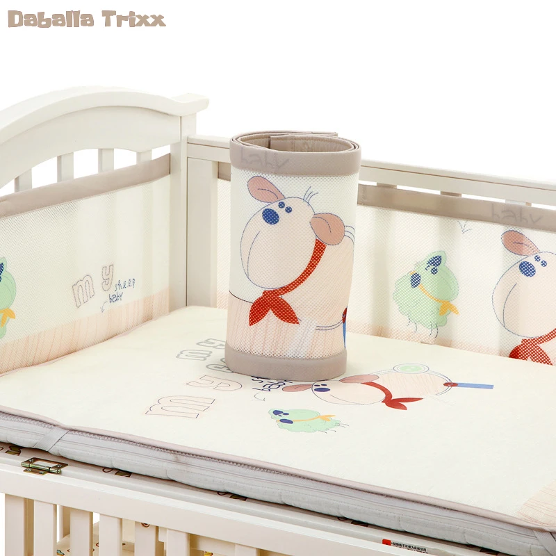 Daballa Trixx Baby Bed Bumper Baby Bumpers in the Crib Bed Protector Mesh Cot Protection Baby Bed Cushion Sets for Spring Summer