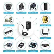 LED Power Adapter 5.5x2.1mm to 2.5mm Female Connector AC to DC 12V 24V 5V #5