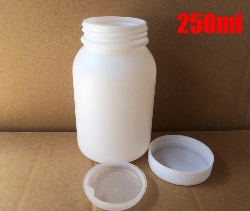 

20pcs 250ml White Color HDPE Bottles, Sample Bottles, Plastic Capsules Bottles, Vatimins Bottles With Screw Caps And Inner Lids