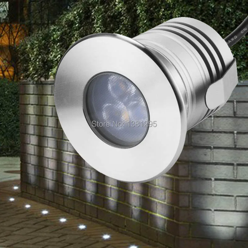 conduziu a lampada subterranea 3w 12v ip68 jardim ao ar livre holofotes inground uplight recessed deck piso piso pavimento de entrada a terra luz 10 pecas 01