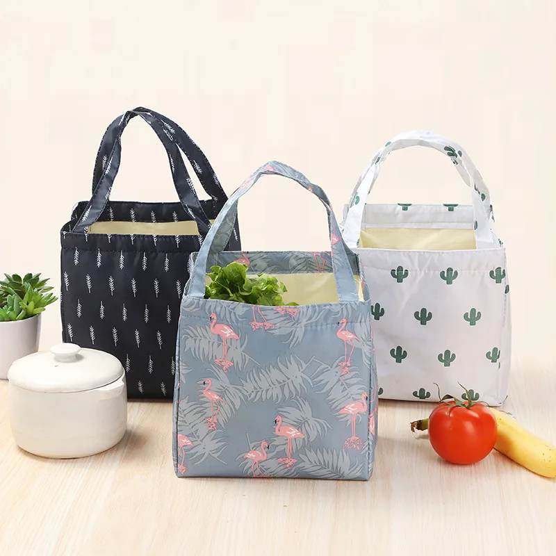 New Waterproof Cooler Lunch Box Portable Insulated Canvas Lunch Bag Thermal Food Picnic Lunch Bags for Women Kids