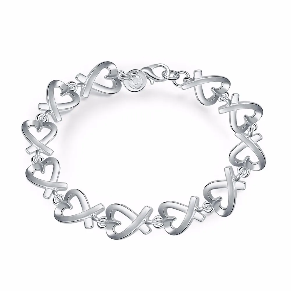 

Lekani Hot Sale Lovers Girl Bracelets High Quality Silver 925 Bracelet & Bangle Jewelry Women Heart Lock Bracelets Big Discount