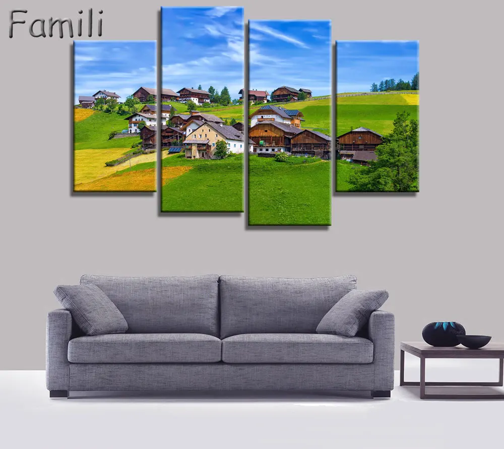 

4Panel Beautiful landscape In Italy Modern For Home Decor Paintings on Canvas Wall Art for Home Decorations Wall Decor Artwork