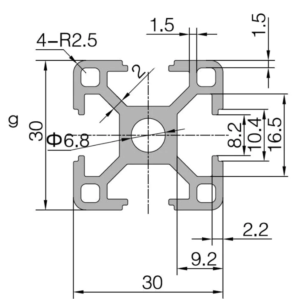 1PC 3030 Aluminum Profile Extrusion 100-800MM Length European Standard  Linear Rail for DIY CNC 3D Printer Workbench