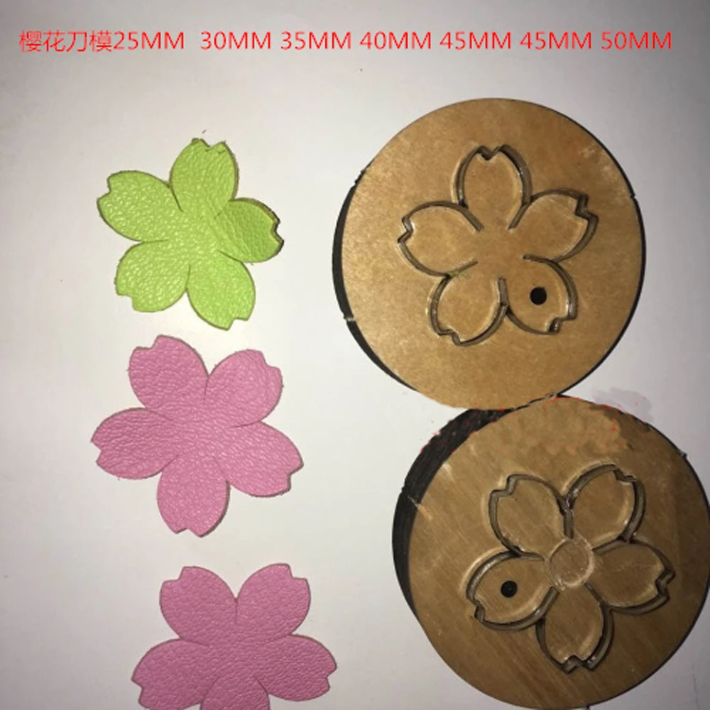 

DIY leather craft flower five petal gap sakura design wood plate multi size die cutting knife mould hand punch tool template