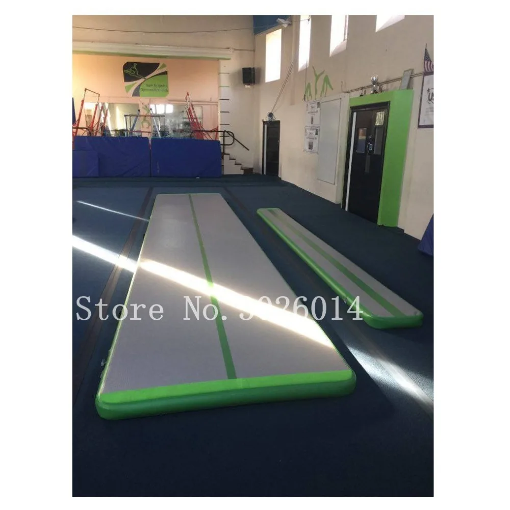 Air Track Tumbling Mat 7x1x0.2m Green Inflatable Gymnastics Airtrack Mat, Air Floor Mat with Electric Air Pump