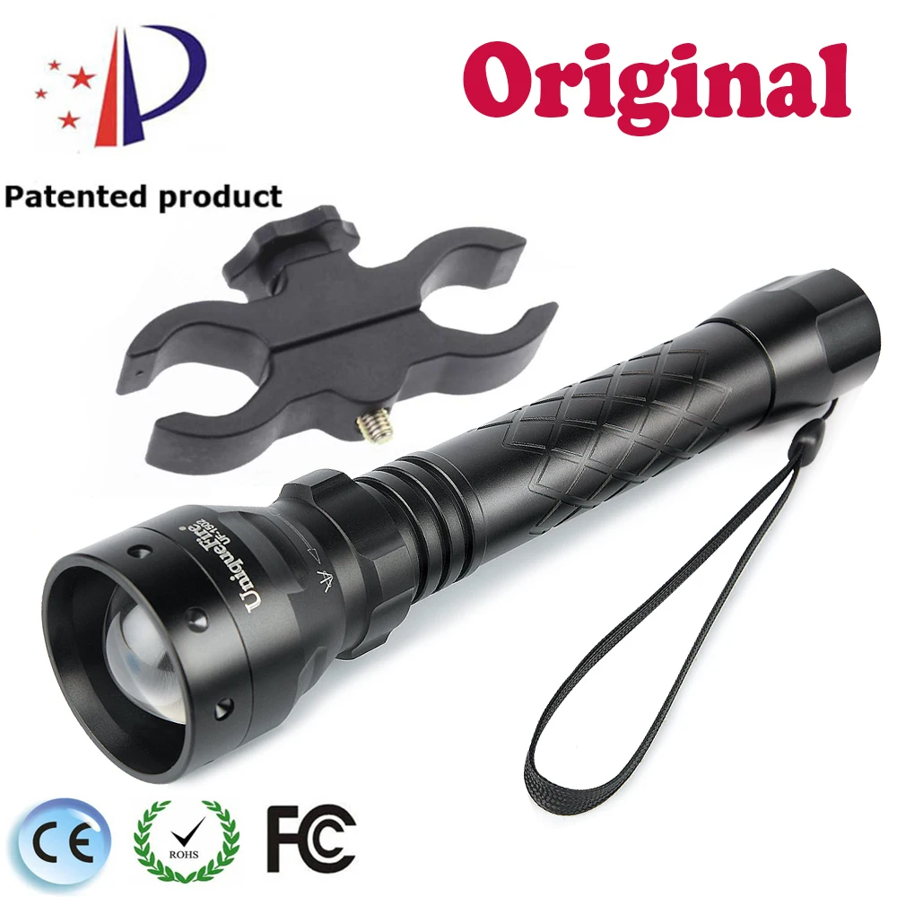 

Original UniqueFire Flashlight 1502-T38 IR940nm Focusing Zoomable Flashlight+Scope Mount For Night Shooting Illuminated