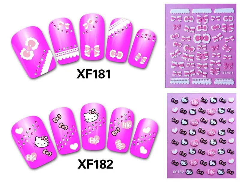 20 Desain 3D Stiker Kuku Dekorasi Nail Art Nail Art Stiker Dropshipping