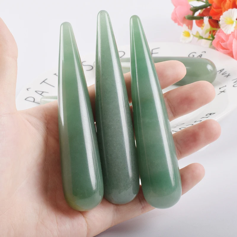 Jade Massage Wand Gua sha Tool Acupoint Pen Health Care Body Natural Stone Massager Point Meridian Face Body by self Healing