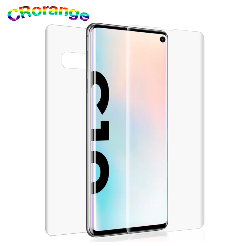 2pcs Back+Front 0.15mm Protective Film For Samsung S10 S10+ Screen Protector Thin Full Coverage Soft Film For Samsung Galaxy S10