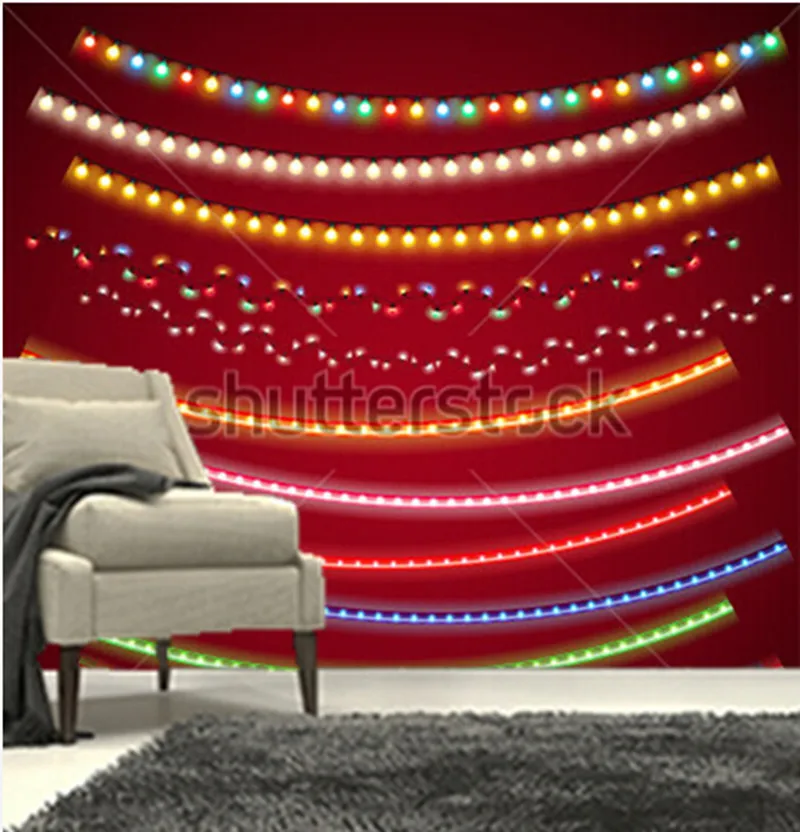 The custom 3D murals,Christmas Electric Garlands Set for Celebratory Design wallpaper,living room sofa TV wall bedroom wallpaper