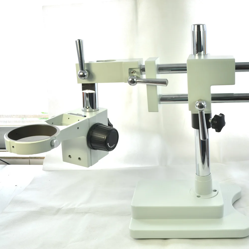 BIG SPLIT SIMUL-FOCAL MICROSCOPE DOUBLE BOOM STAND TRINOCULAR STEREO ZOOM MICROSCOPE