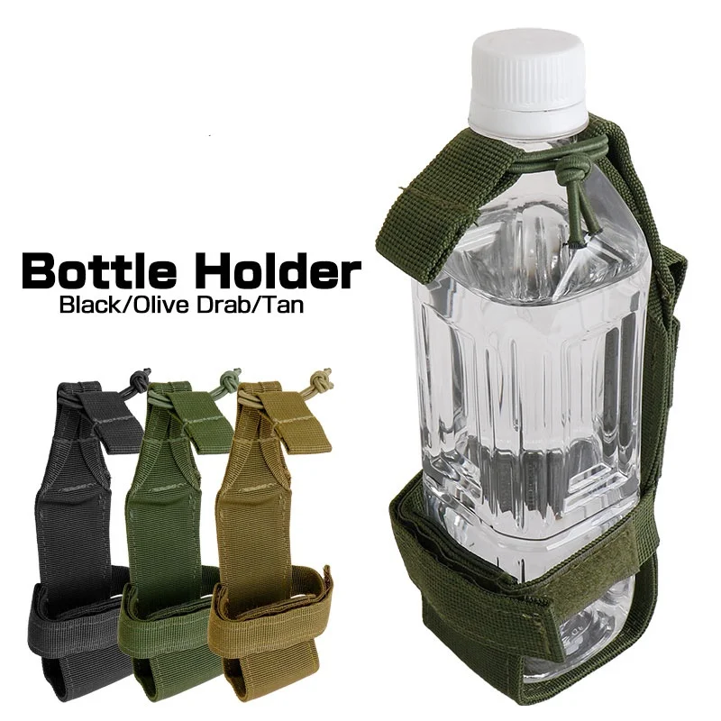 Tactical Molle Water Bottle Holder Belt Carrier Bag Hunting Hiking Camping Portable Outdoor Sports Airsoft Kettle Pouch Strap