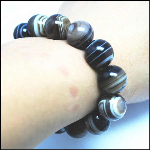 

1PC Men Bracelets Natural Gem Stone Powerful Military Boys Wear Size 14MM Top Fashion Jewelry