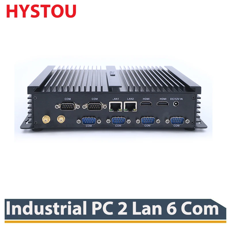 

HYSTOU Intel Core i7 4500u Industrial 4200u Fanless Mini PC Windows 10 TV Box 2*LAN 6*COM Port Rugged Computer 300M Wifi HTPC