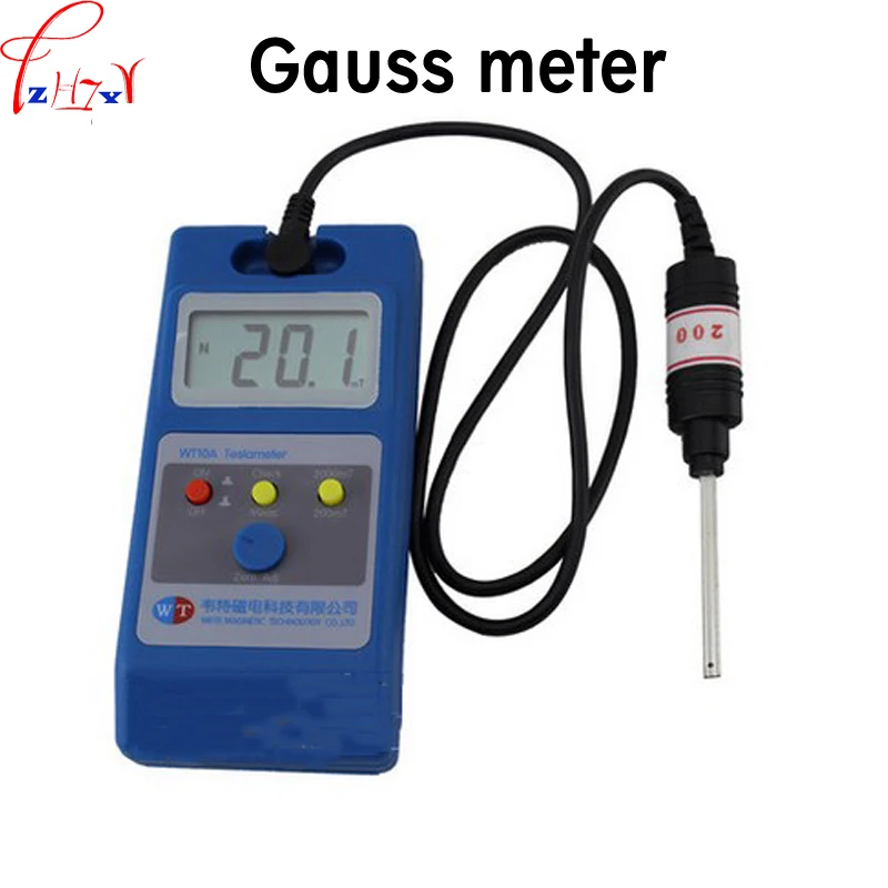 1pc  WT10A  Gauss meter magnetic field strength detector liquid crystal handheld gauss meter flux meter