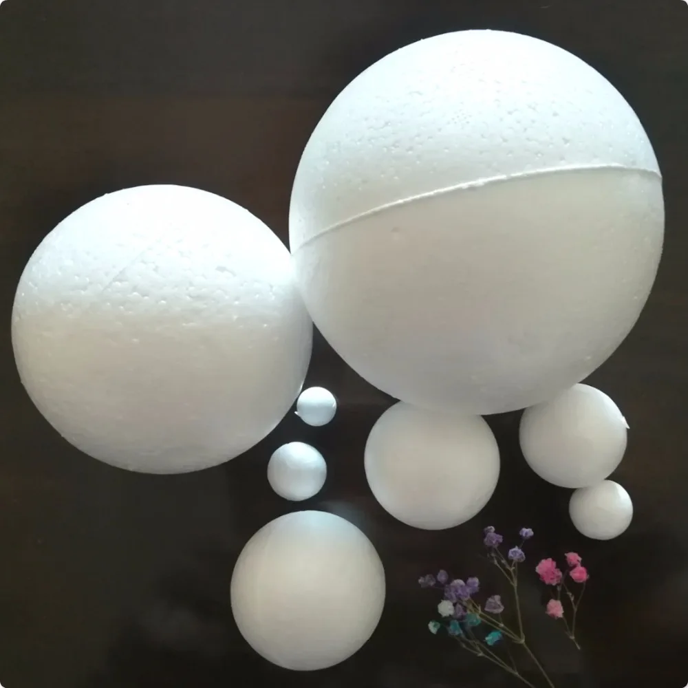 1/1.5/2/3/4/7/8/9/10/12/15/18/20/30cm White Modelling Foam Ball Polystyrene Styrofoam Craft Painted Balls Christmas Decoration