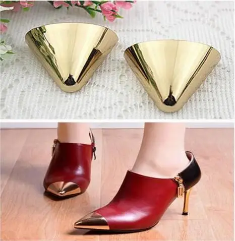 Free shipping (2 PCS/lot) high-end women shoes front end damage repair forepart hedge metal cover maintenance shoes accessories