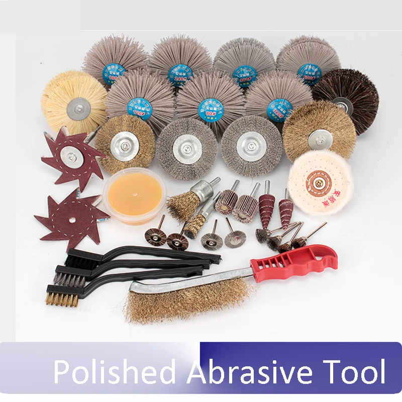 professional Thuja Root carving Wood carving Polished flower head Nylon abrasive Polishing Wire brush Tool sets