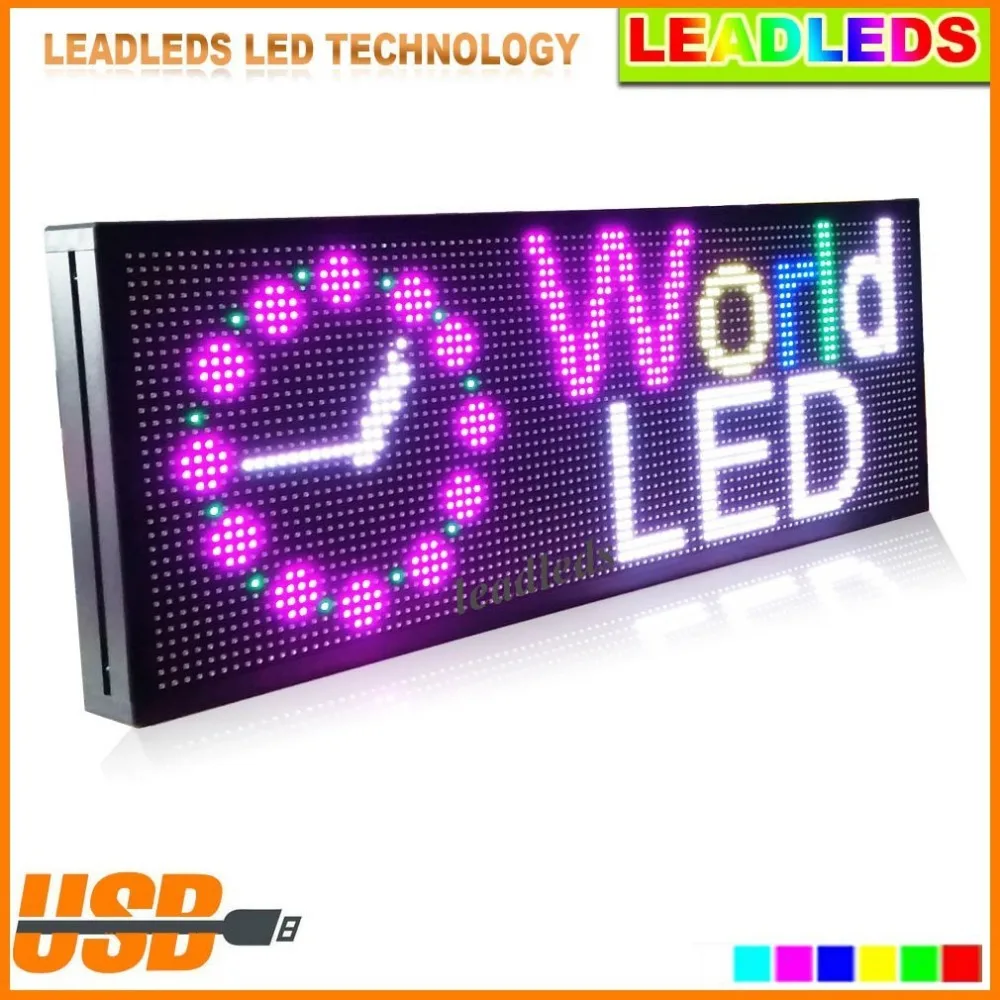 39 X 14inches P10 SMD RGB  Full Color Led Display Board,USB programmable and scrolling message Led sign