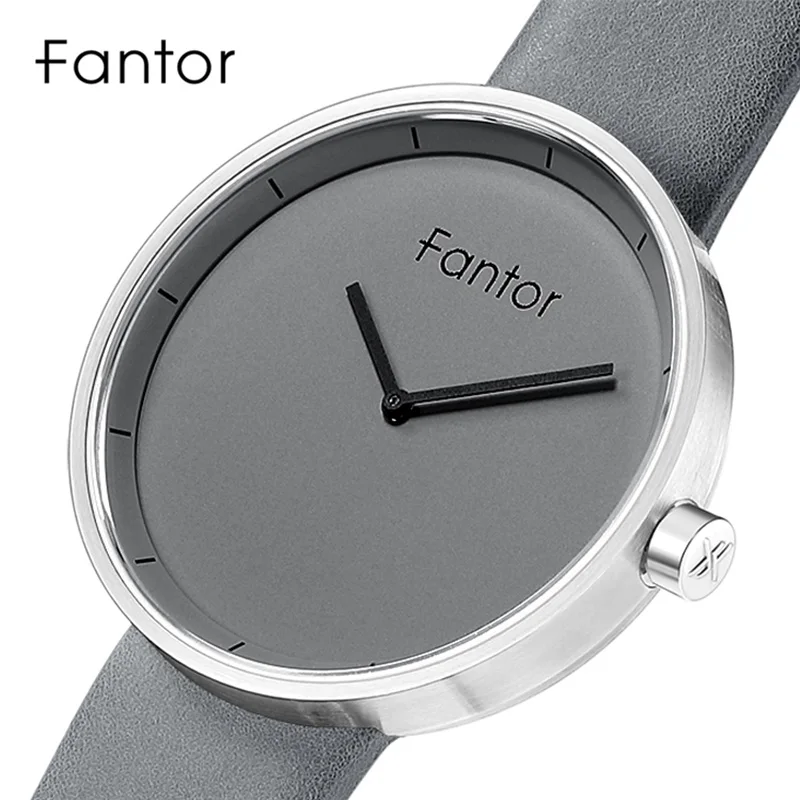 Fantor Brand Simple Casual Men Thin Minimalist  Luxury Quartz Movement Leather Wrist Watch