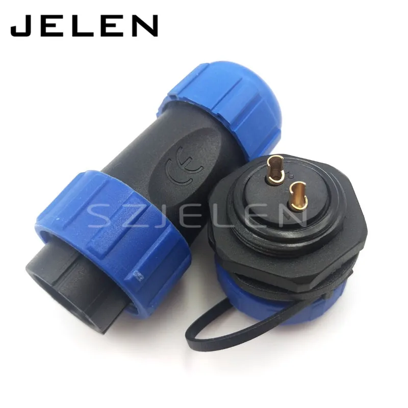 SP21 Plastic connector waterproof Aviation Connector 2 pin Plug socket, Rated current 30A, Rated voltage500V , IP68