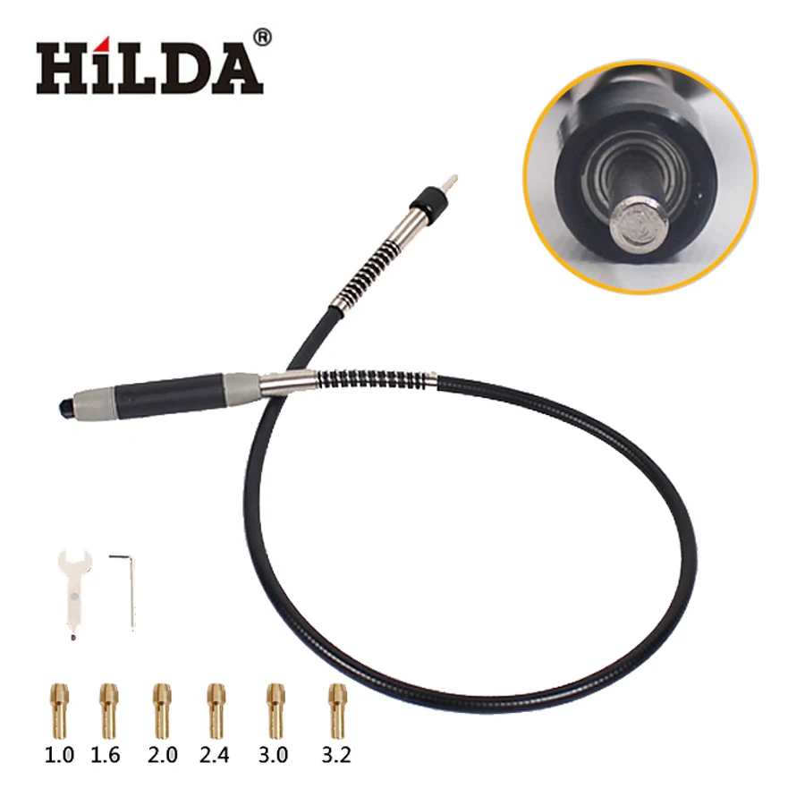 HILDA Flexible Shaft Fits Rotary Grinder Tool for Dremel  400W Rotary Tools 110cm with 6 Chuck for Dremel Accessories